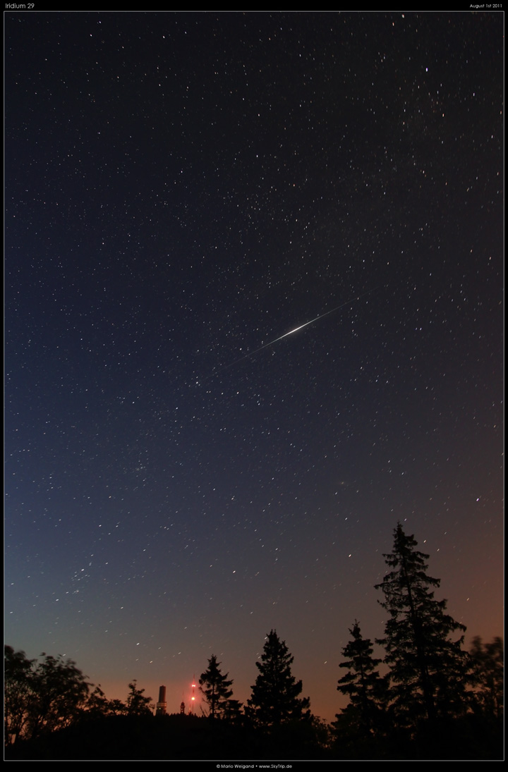 Iridium 29 mit Flare ber dem Feldberg