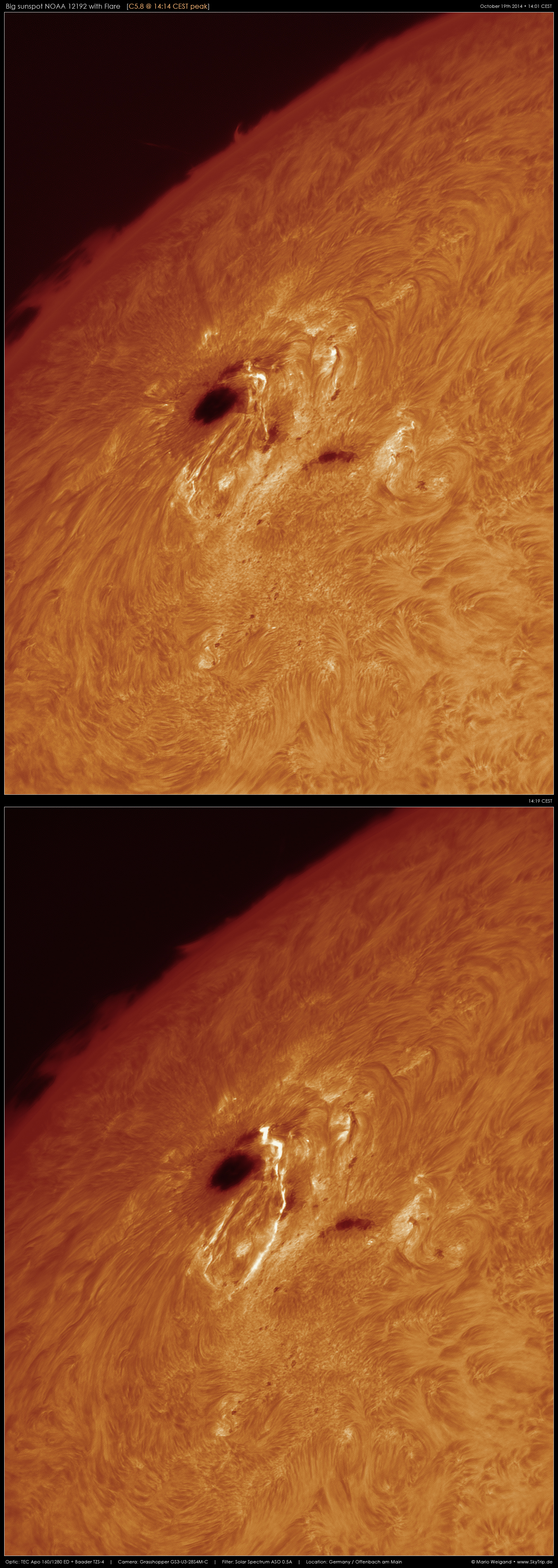 Flare in Riesenfleck NOAA 12192