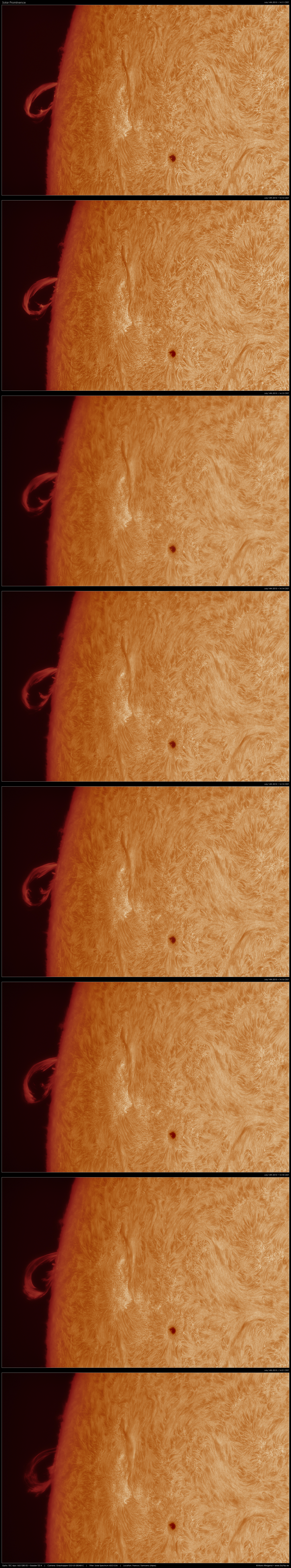 Eruptive Protuberanz von NOAA 12387