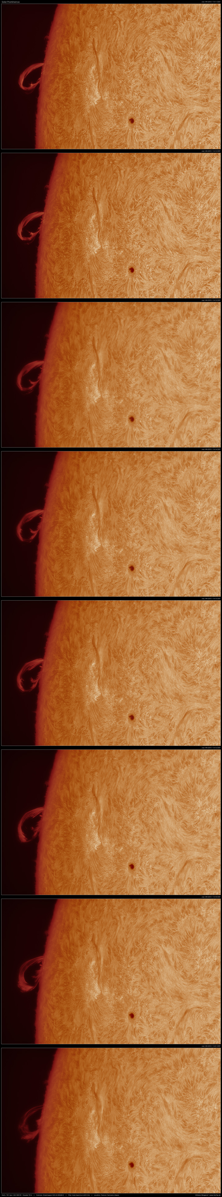 Eruptive Protuberanz von NOAA 12387