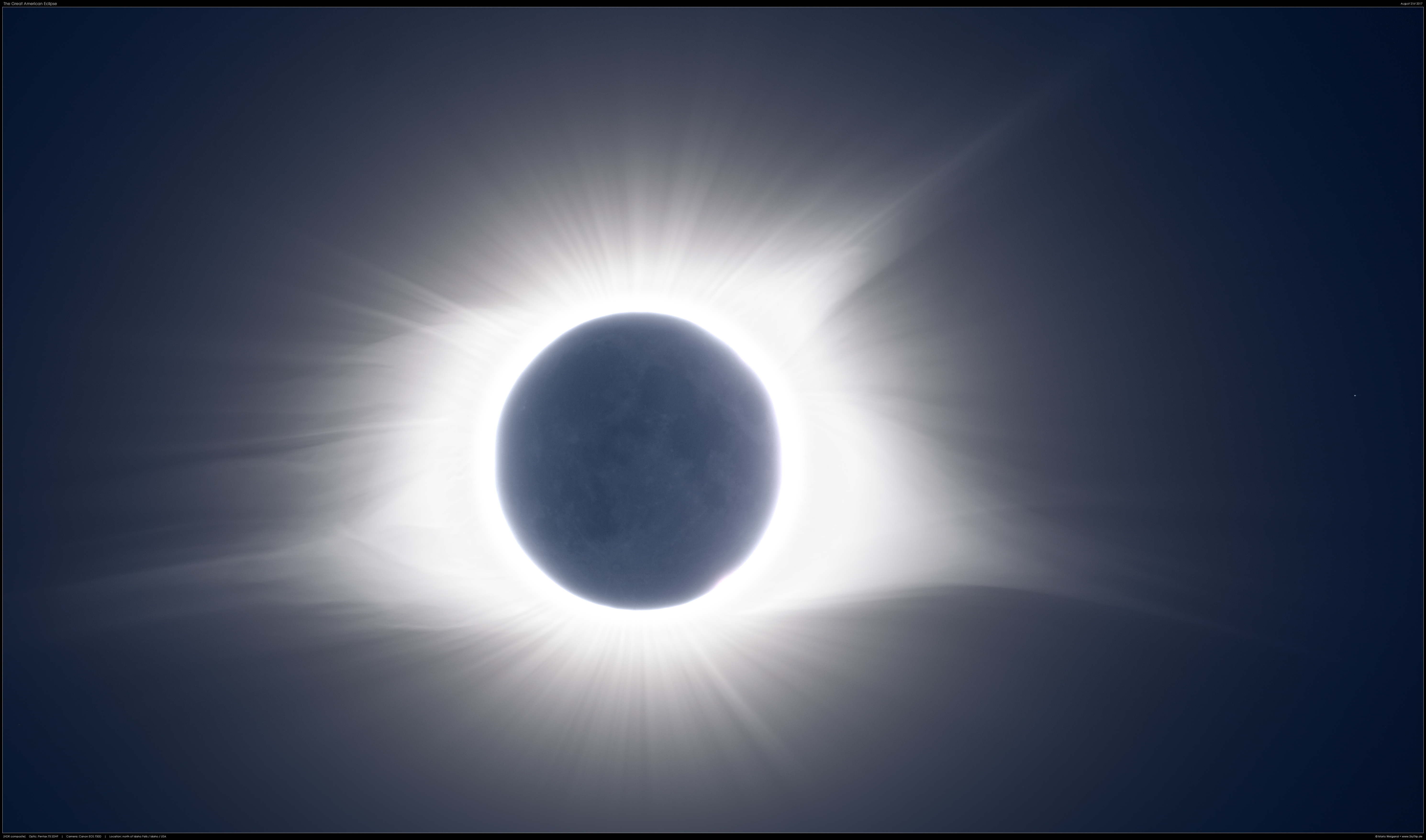 Erdschein bei der totalen Sonnenfinsternis 2017