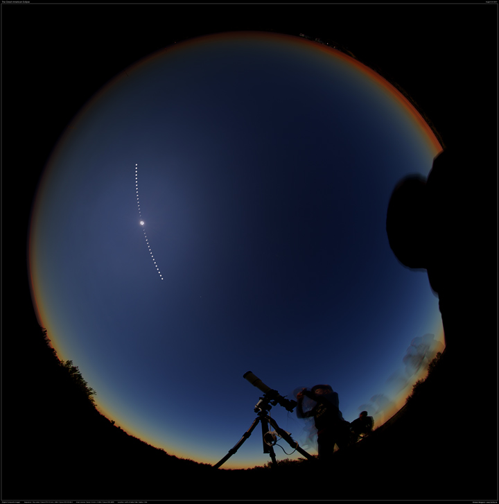 Totale SoFi 2017 - Verlaufskomposit mit Fisheye-Objektiv.