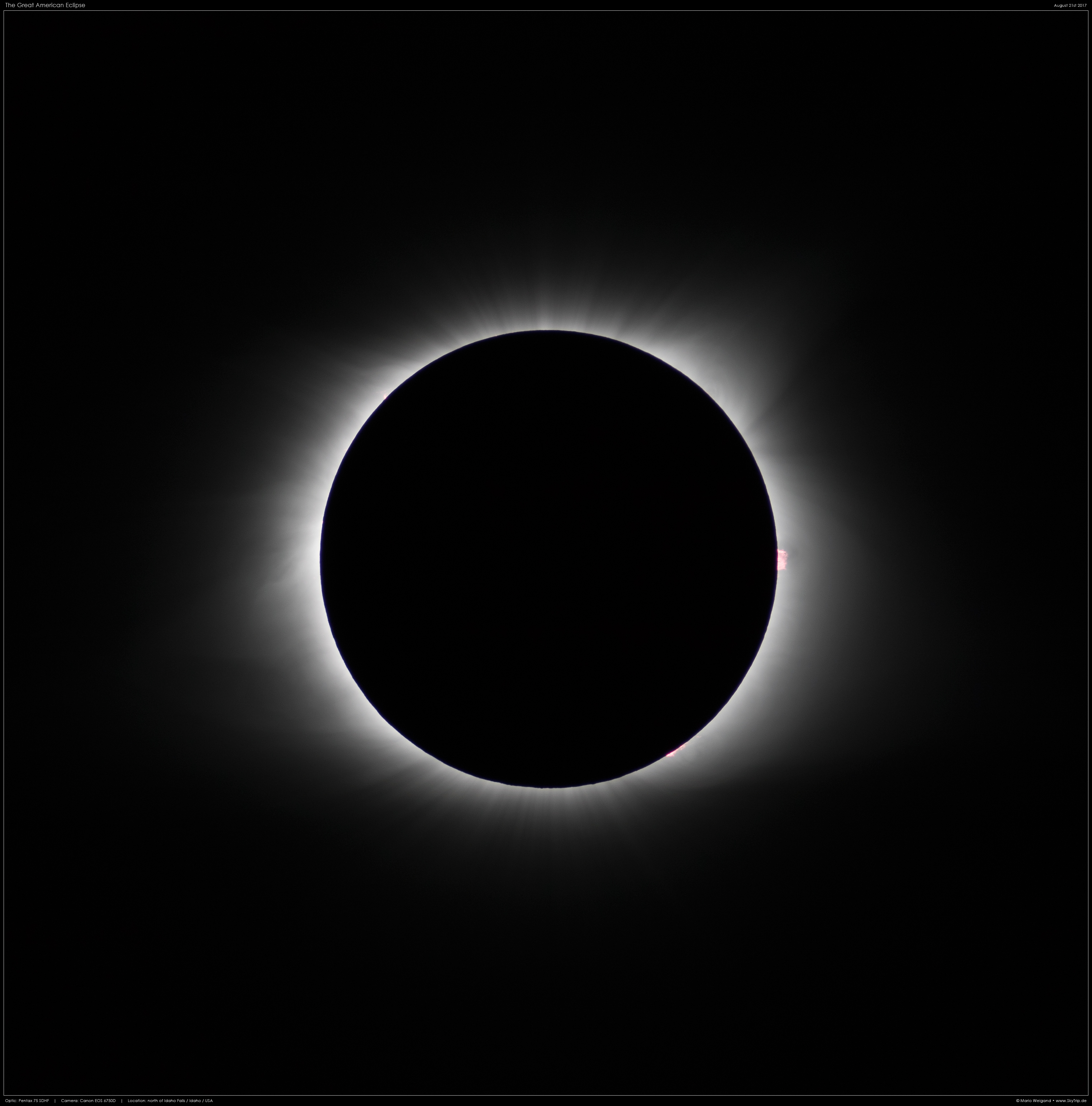 Totale Sonnenfinsternis 2017 - Innere Korona