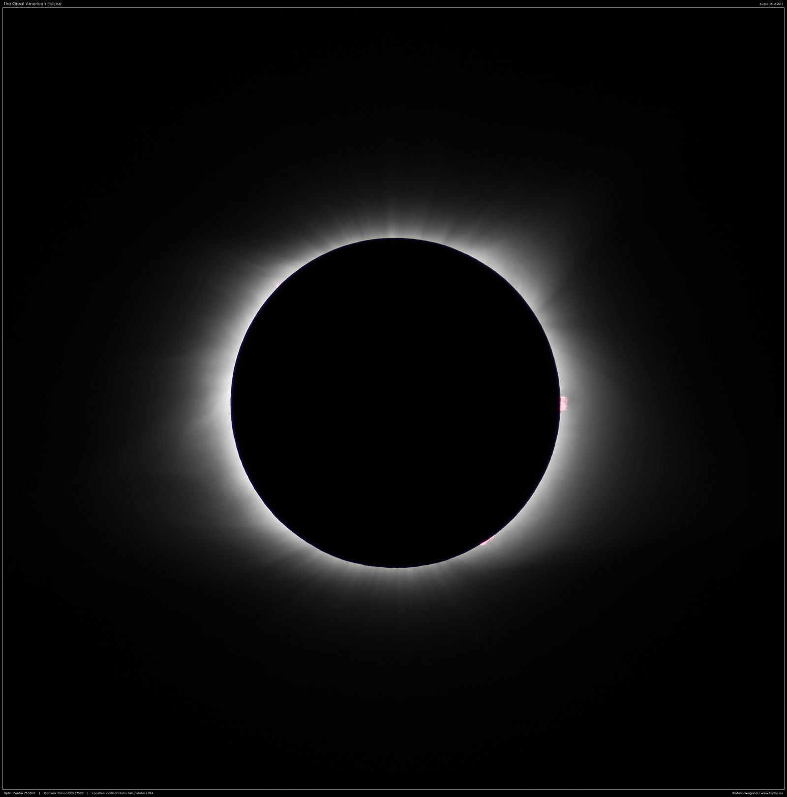 Totale Sonnenfinsternis 2017 - Innere Korona