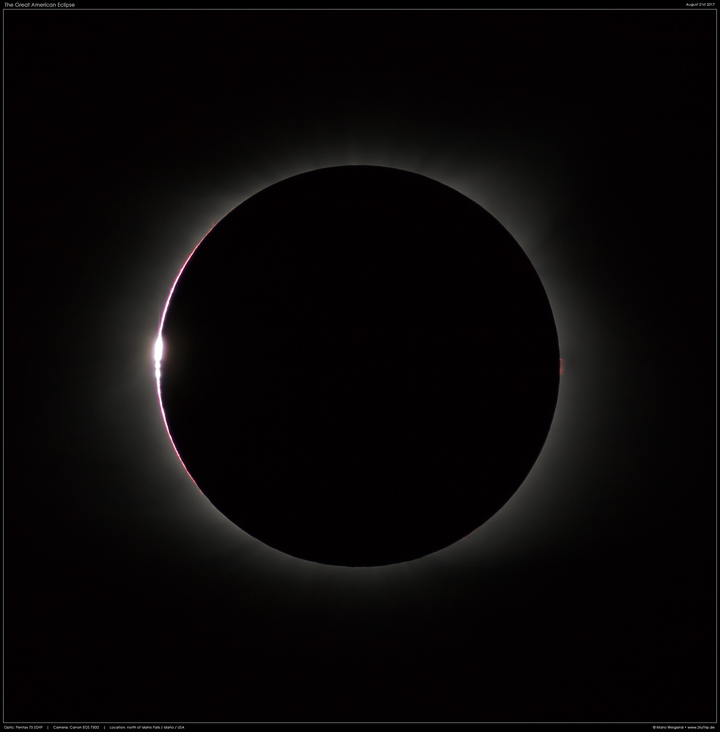 Totale Sonnenfinsternis 21.08.2017, Perlschnur-Effekt