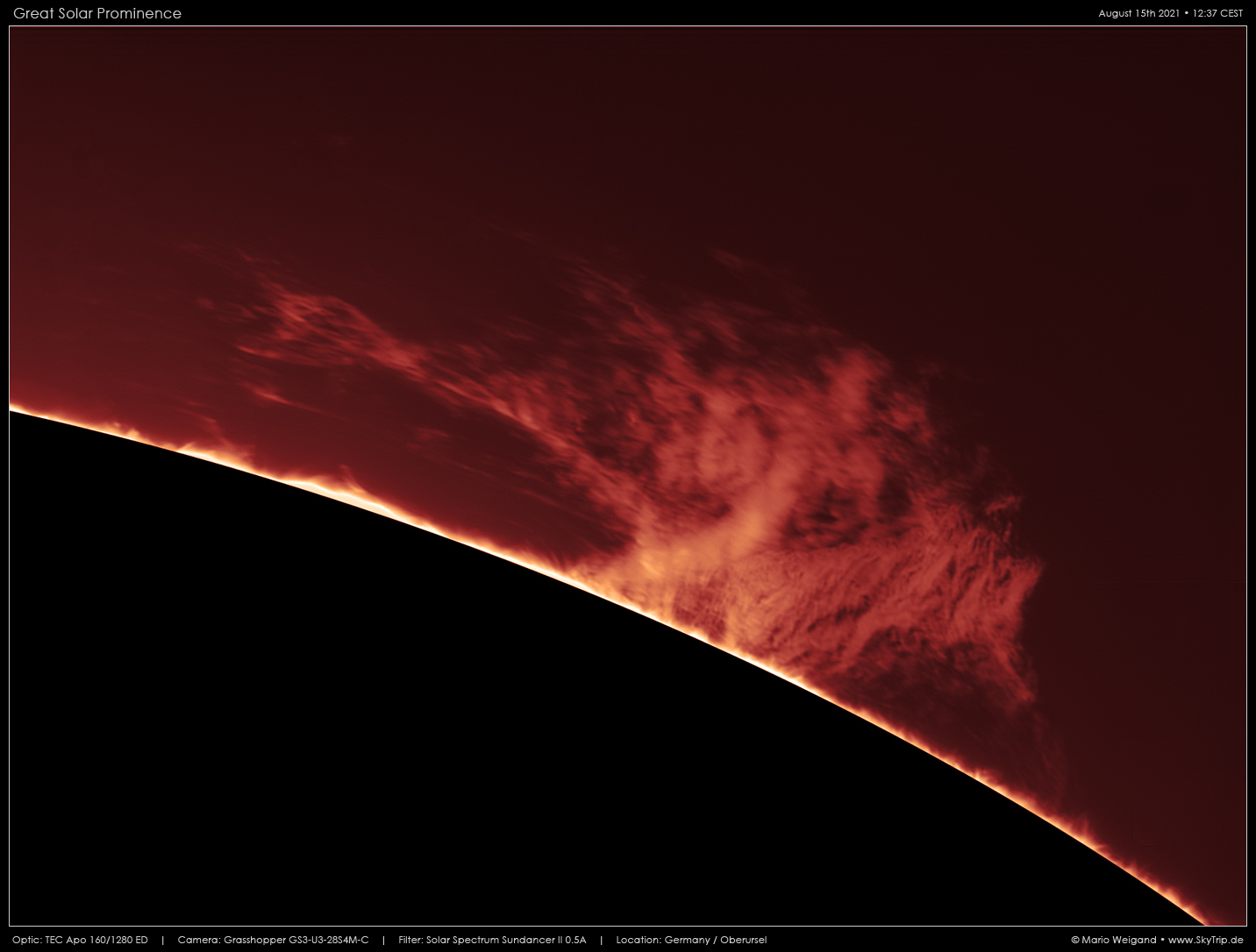 Eine groe Protuberanz