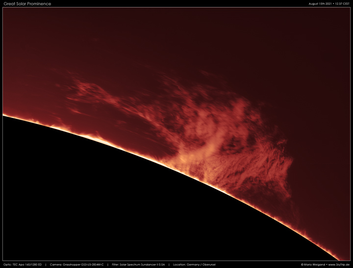 Eine groe Protuberanz