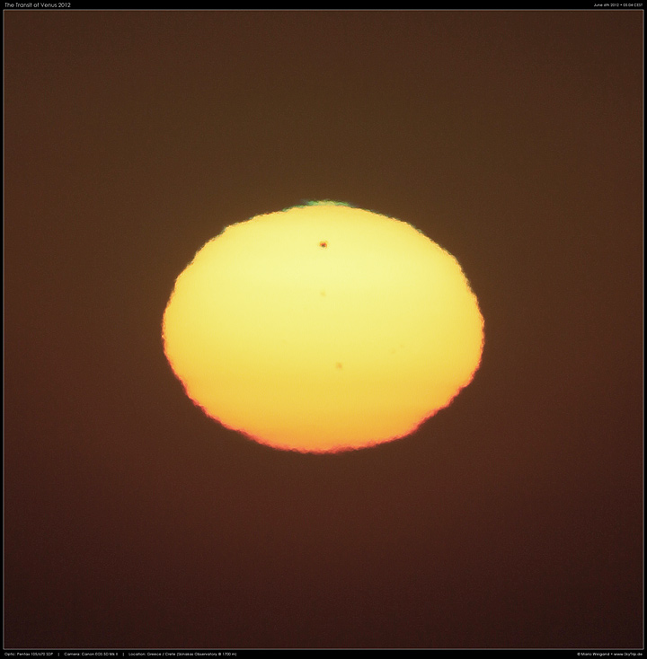Venustransit 6. Juli 2012 bei Sonnenaufgang