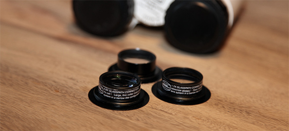 Die Baader 1,25x, 1,7 und 2,6x Glaswegkorrektoren.