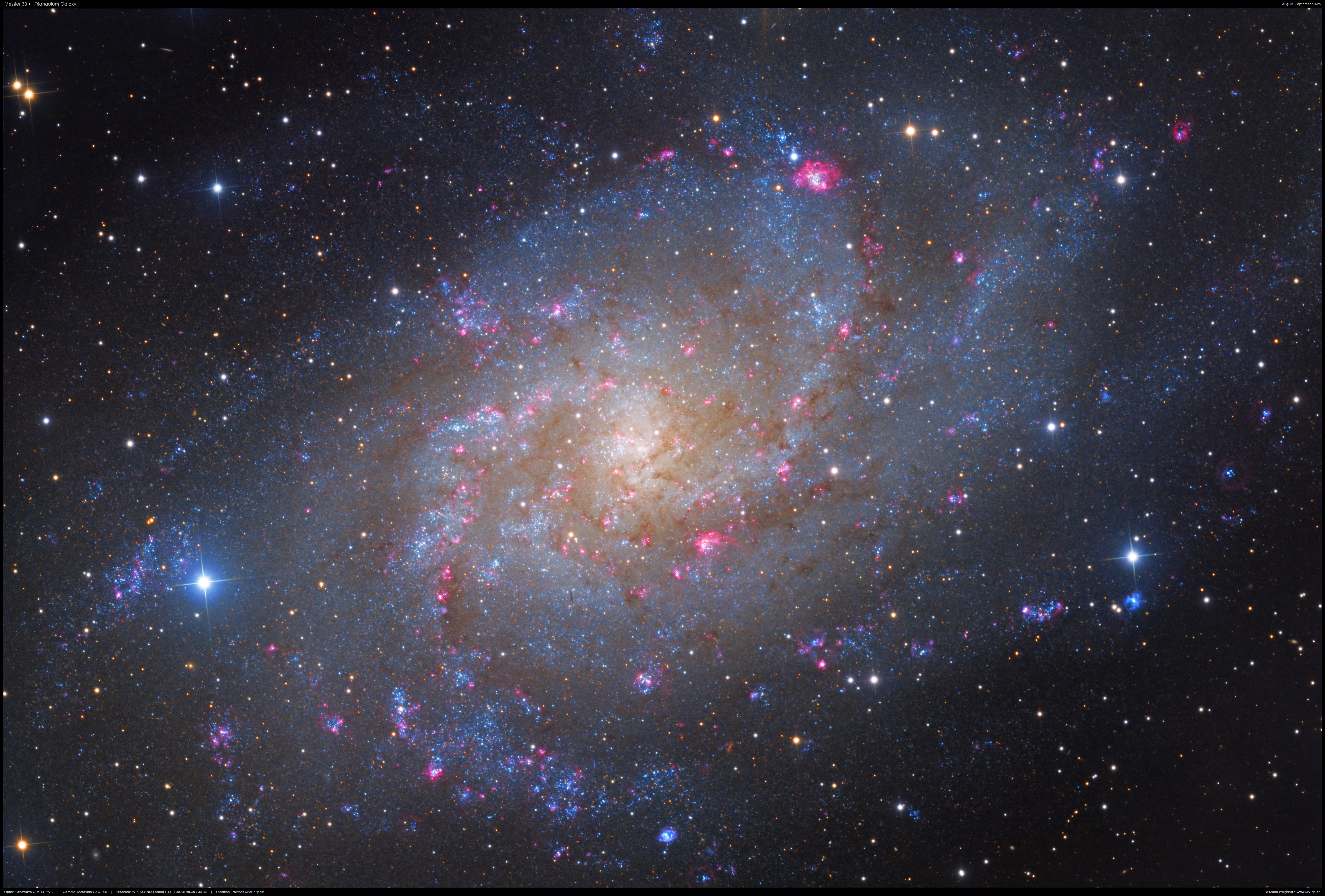 Foto von Messier 33 im Sternbild Dreieck