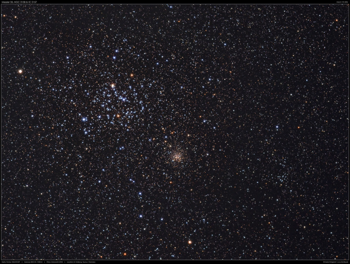 Messier 35, NGC 2158 & IC 2157