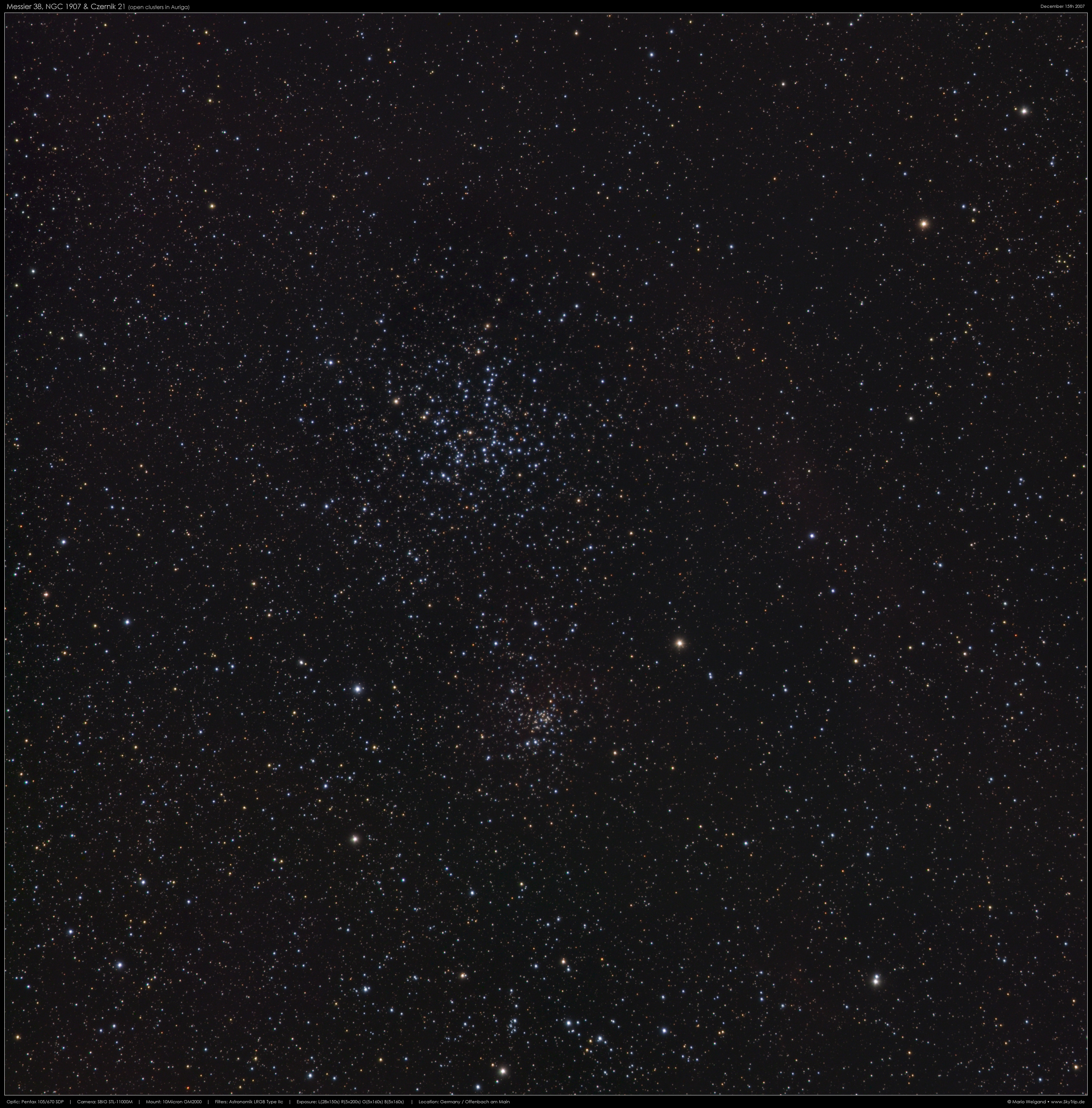 Messier 38, NGC 1907 & Czernik 21