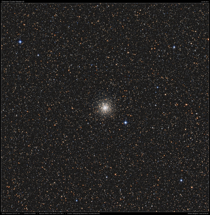 Kugelsternhaufen M69 im Sternbild Schtze