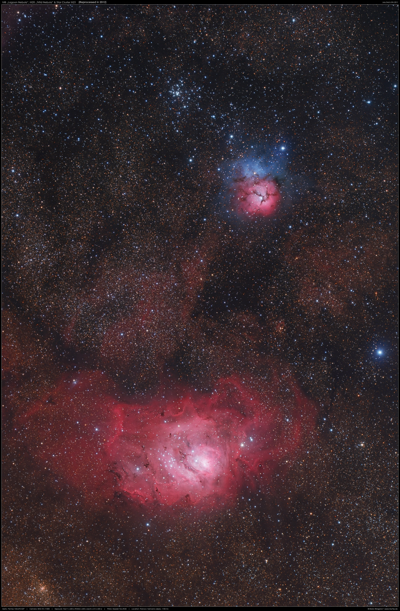 Trifidnebel M20 und Lagunennebel M8