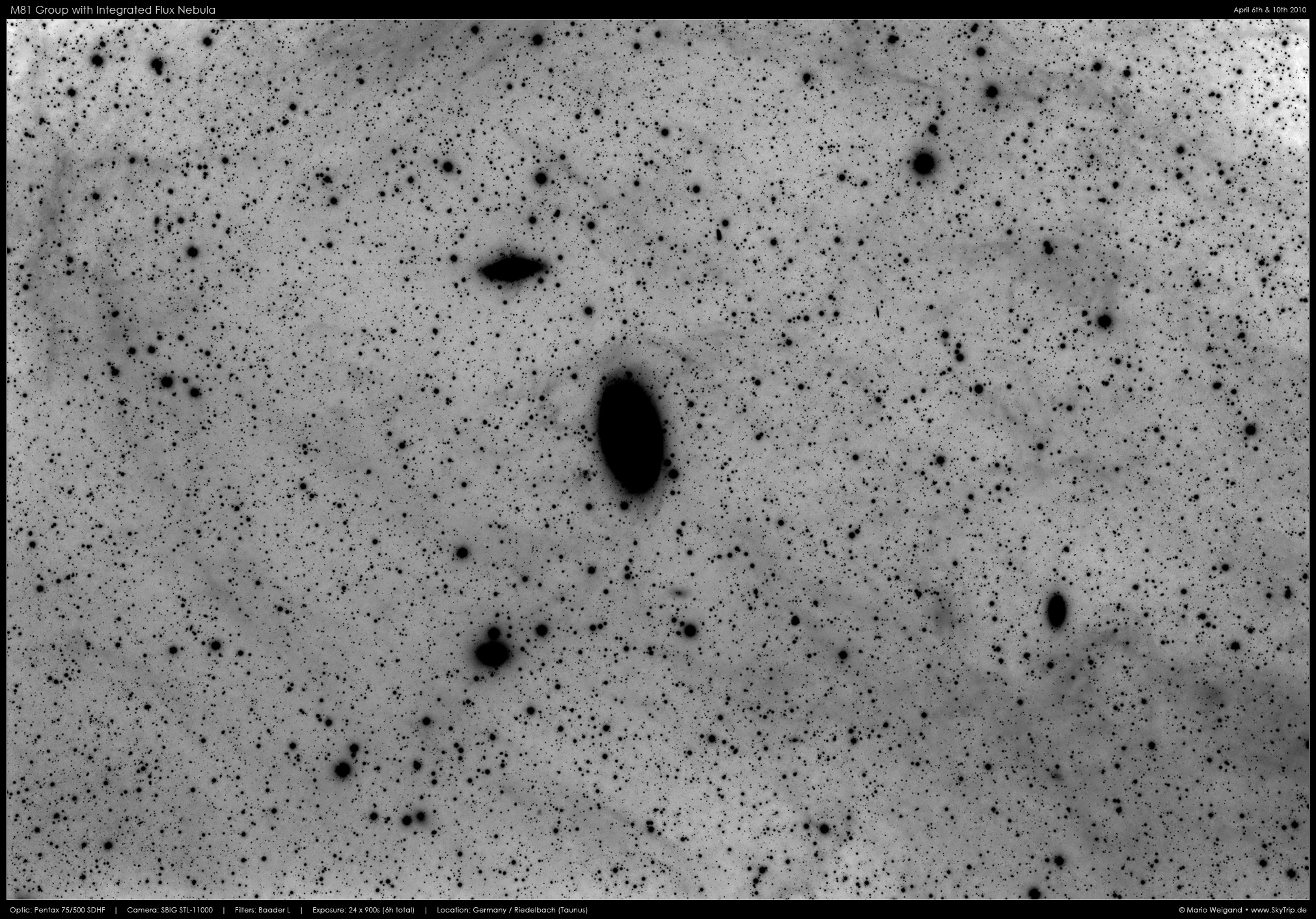 Die M81-Gruppe mit galaktischem Zirrus