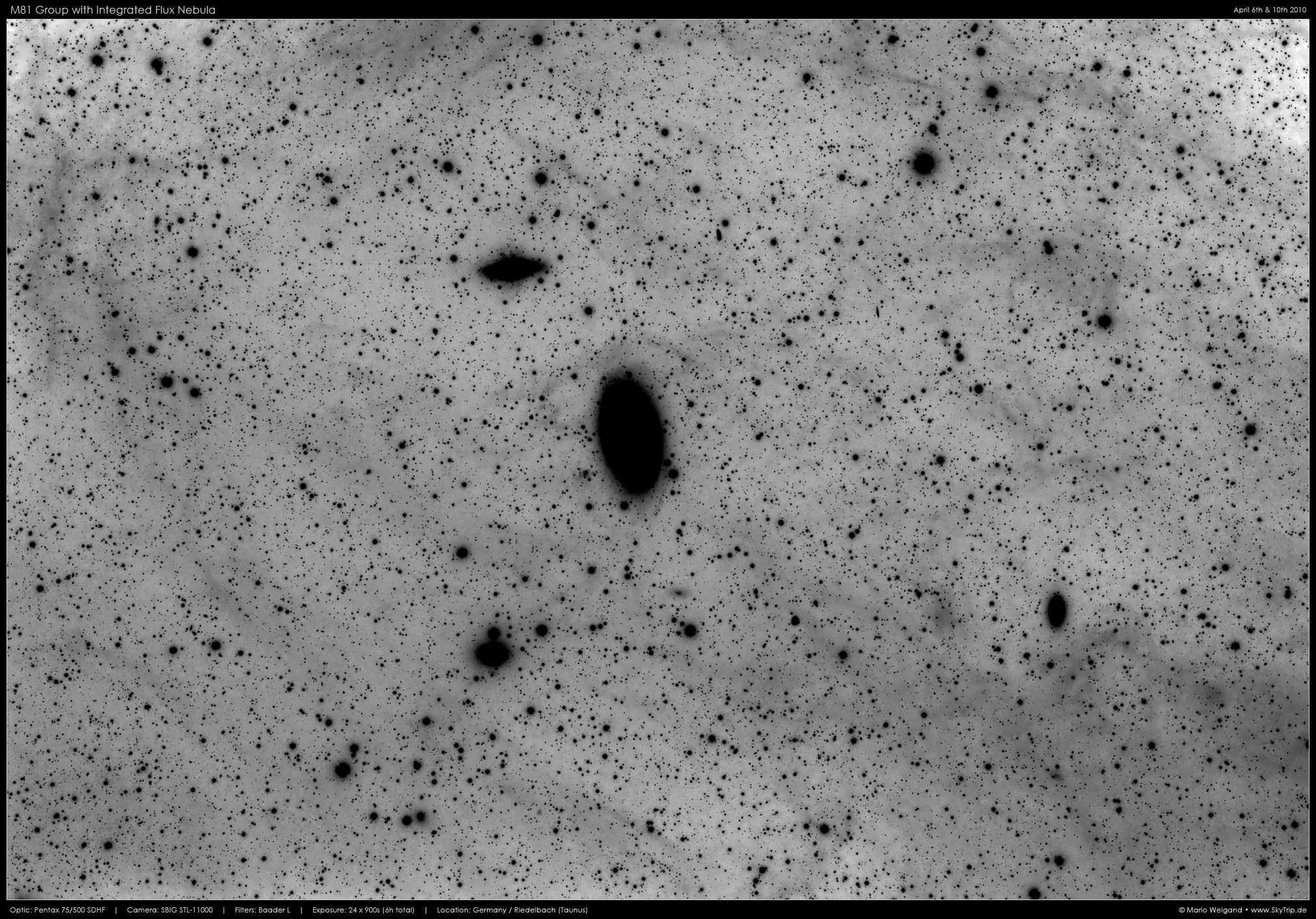 Die M81-Gruppe mit galaktischem Zirrus