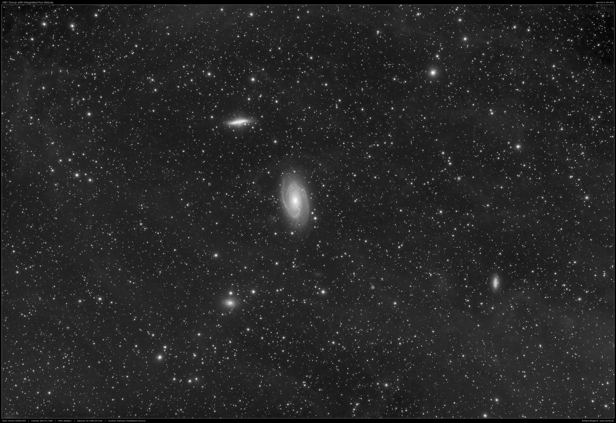 Die M81-Gruppe mit galaktischem Zirrus