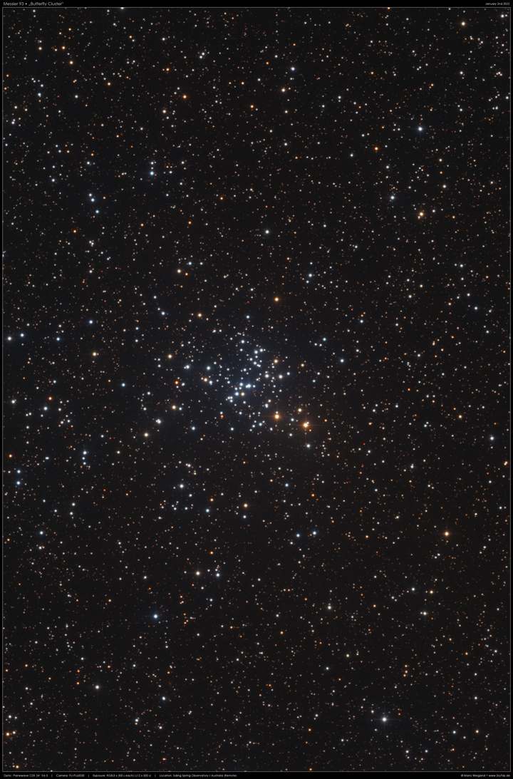 Messier 93 Butterfly Cluster