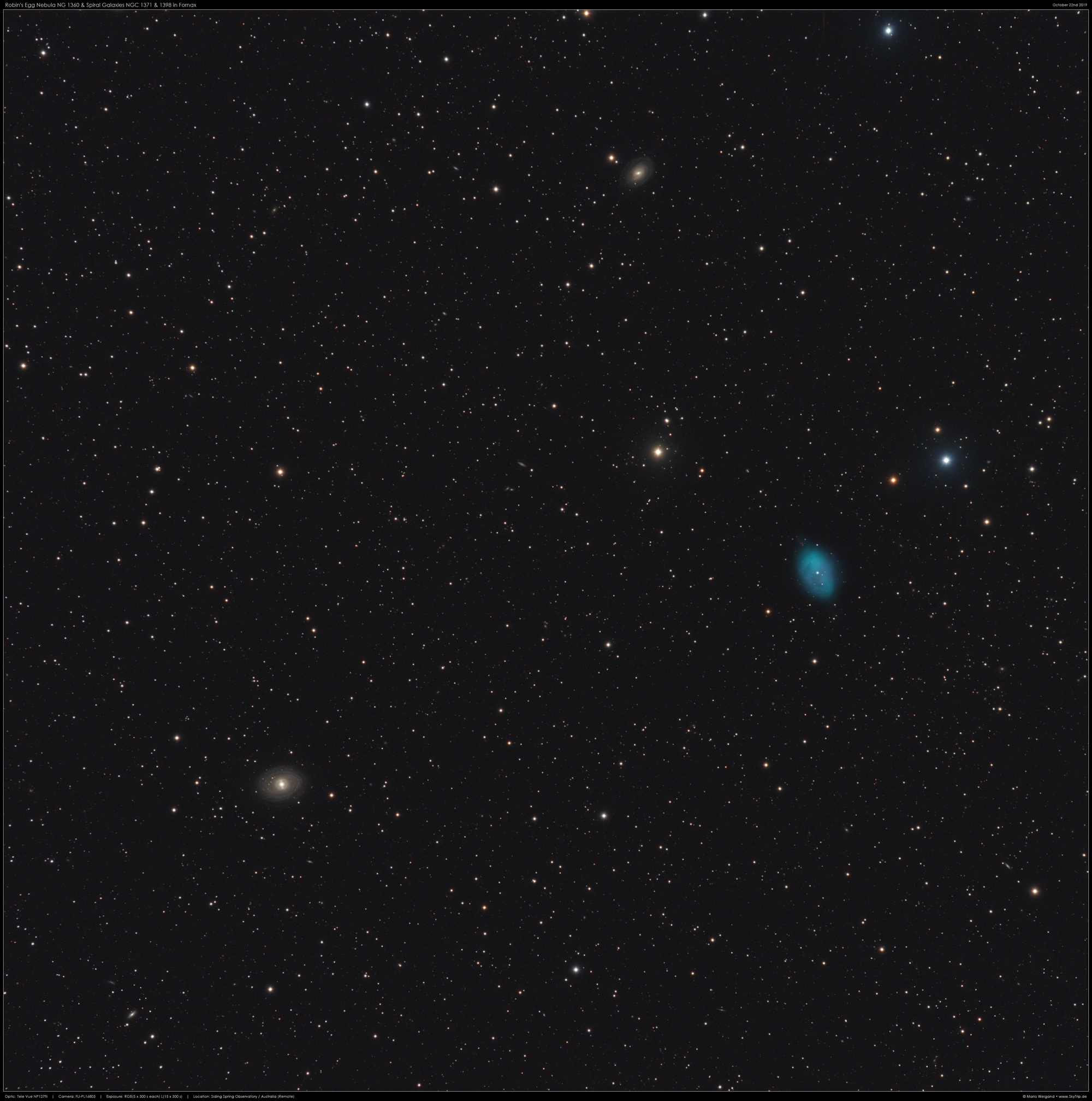 Robin's Egg NGC 1360 & NGC 1371/98