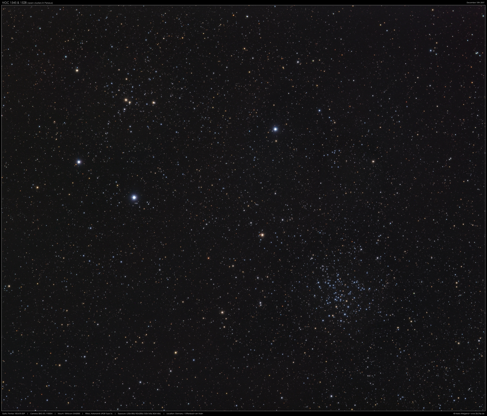 Sternhaufen NGC 1528 & NGC 1545 im Perseus