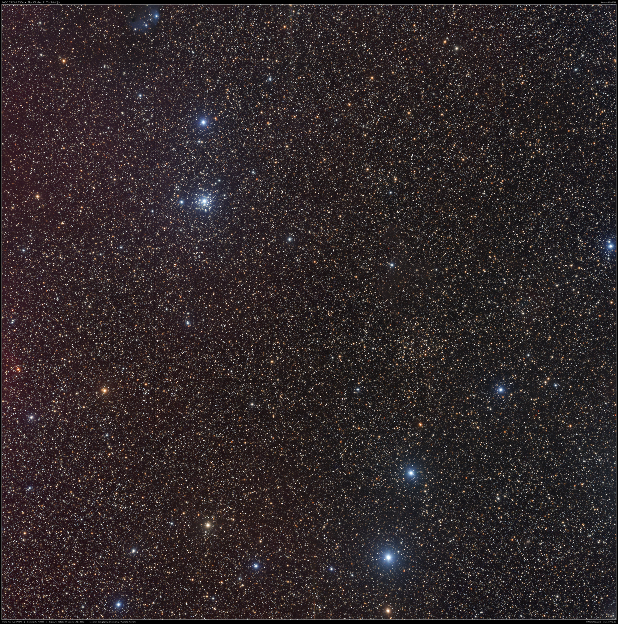 NGC 2354 & 2362 im großen Hund