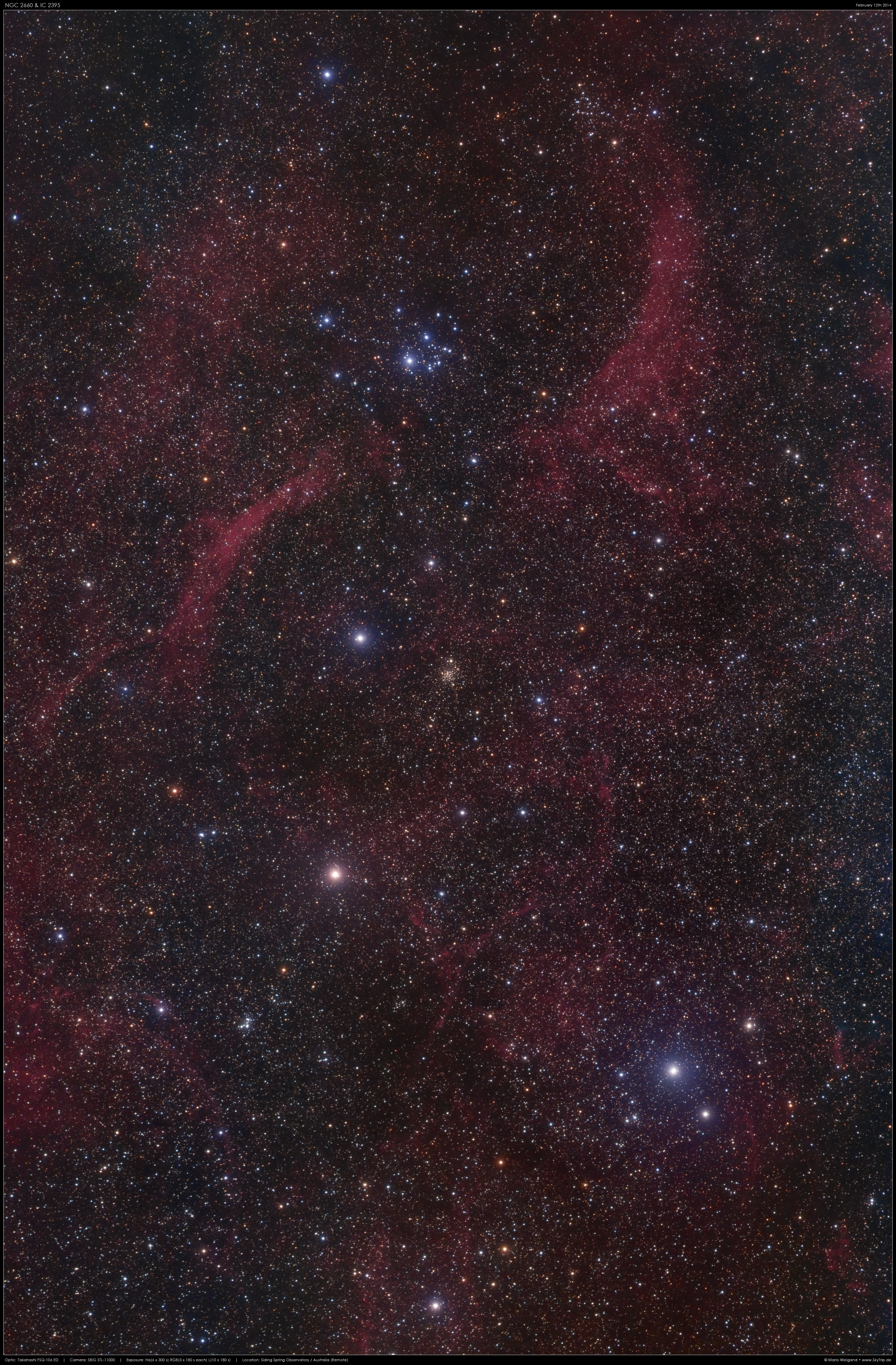 NGC 2660 & IC 2395 in Vela