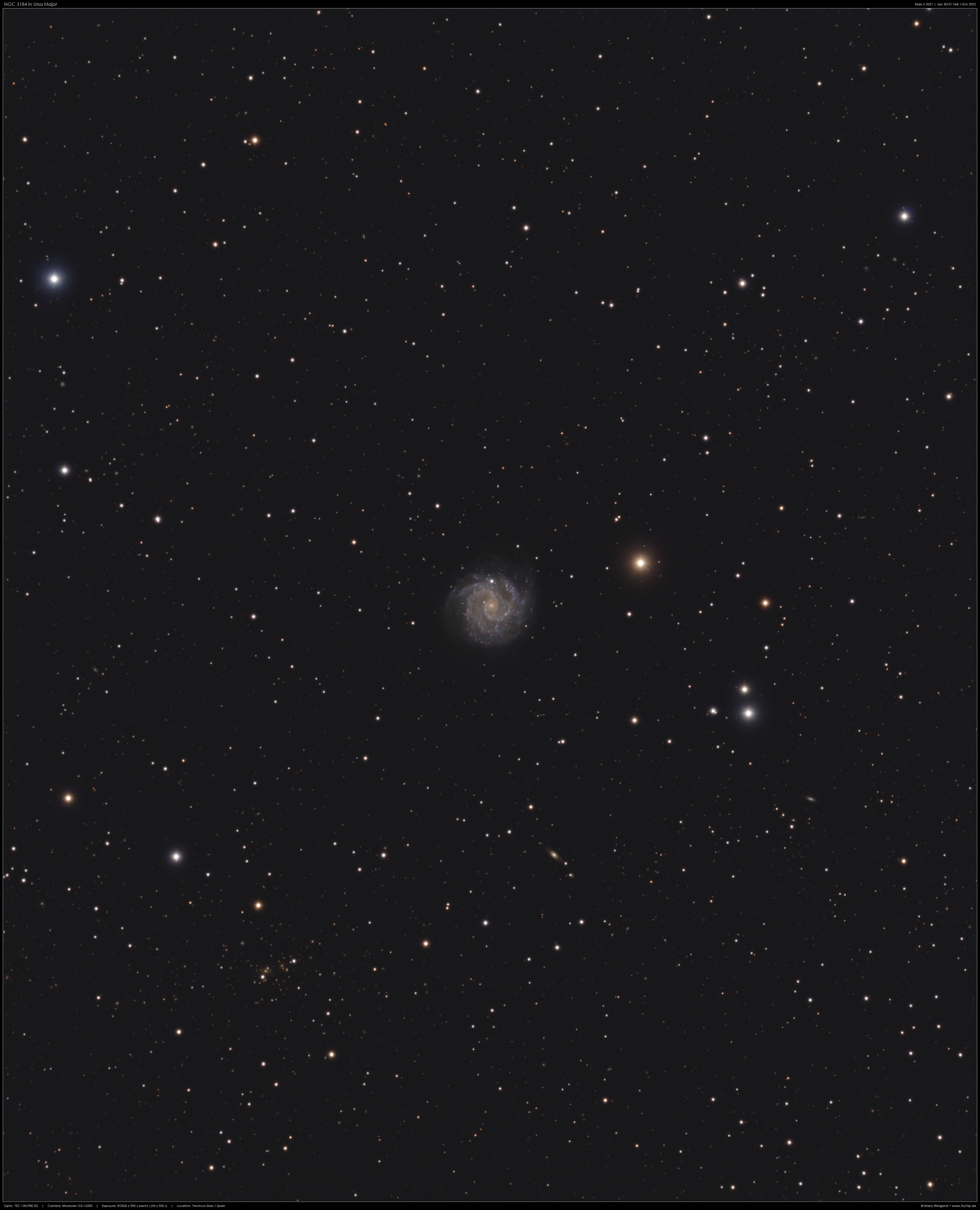 Balkenspirale NGC 3184 in Ursa Major