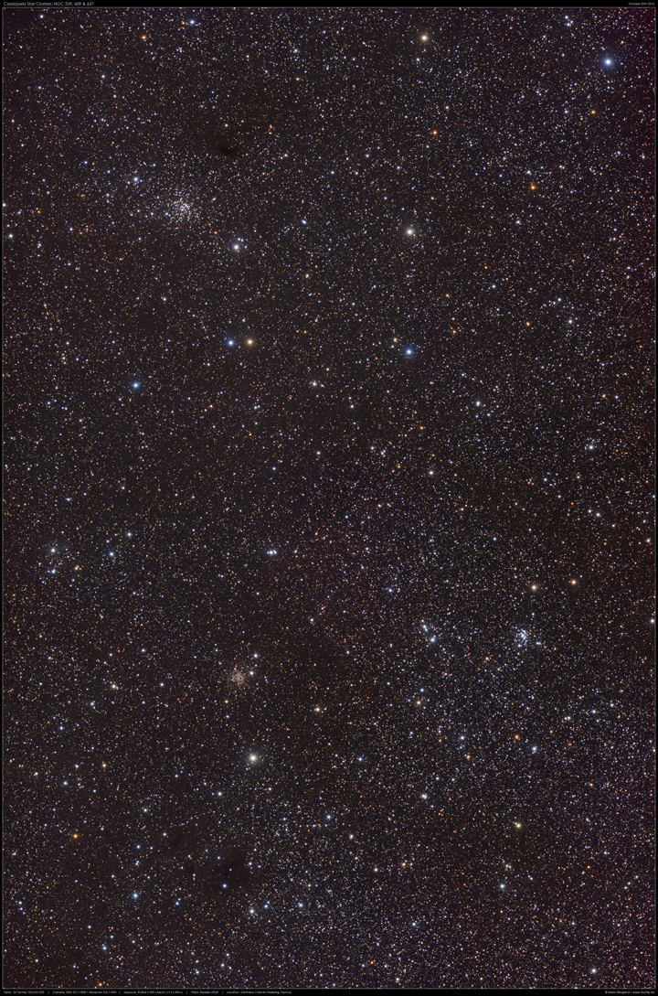 NGC 559, 609 & 637 in Cassiopeia