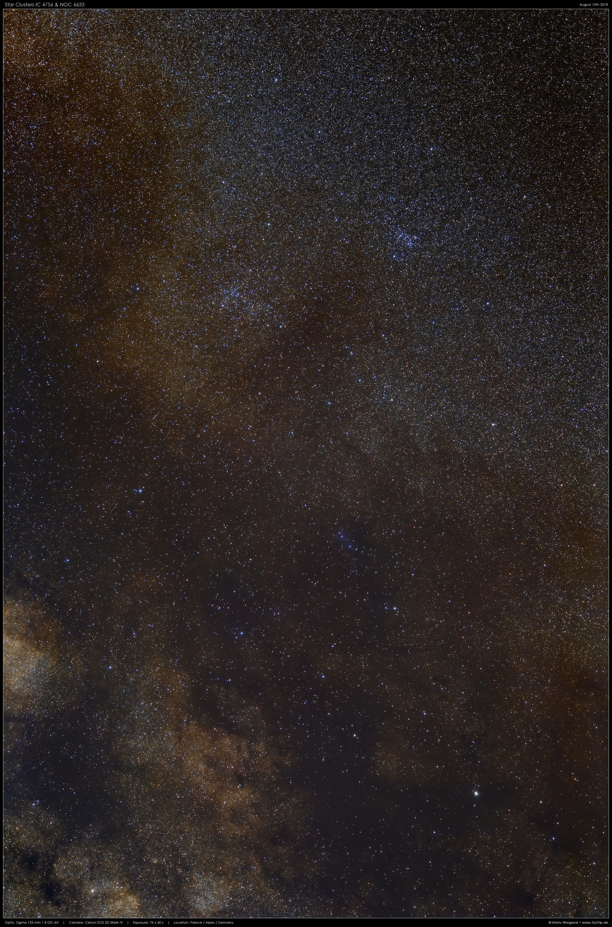 NGC 6633 & IC 4756 mit Milchstrae