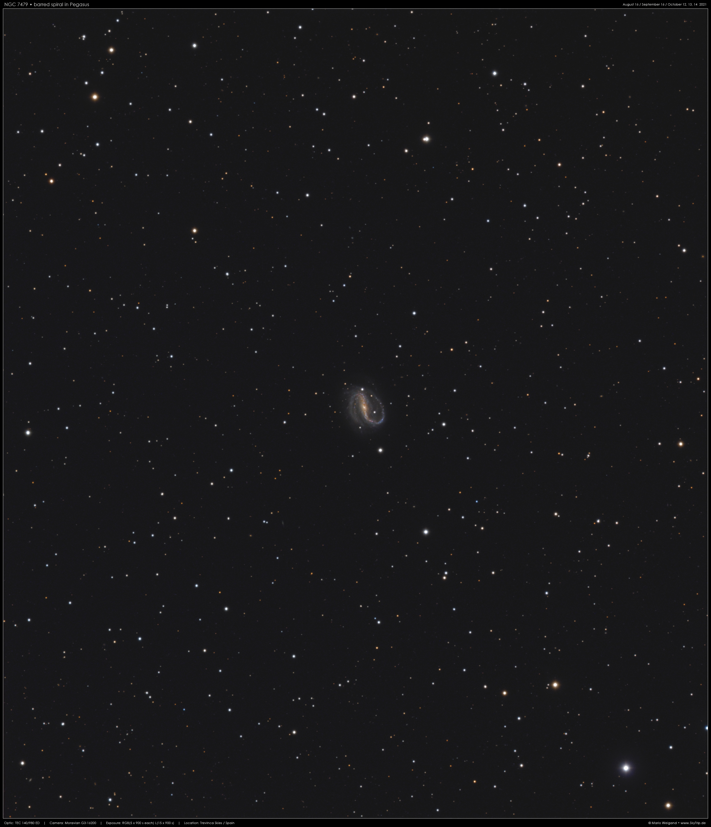 Balkenspirale NGC 7479 in Pegasus