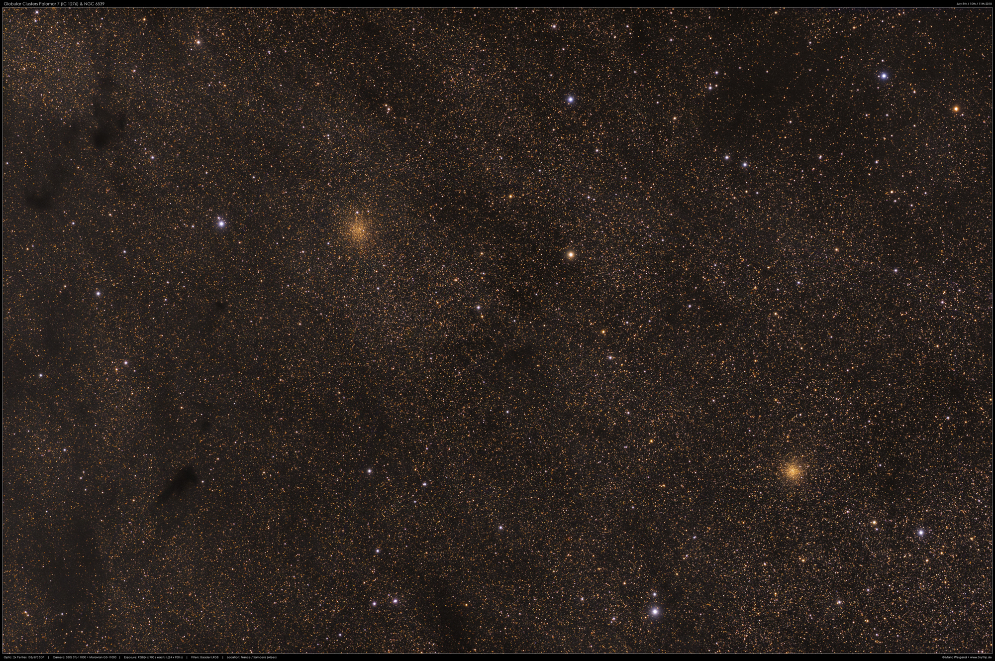 Palomar 7 (IC 1276) & NGC 6539