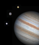 Jupiter mit Europa, Ganymed und Io