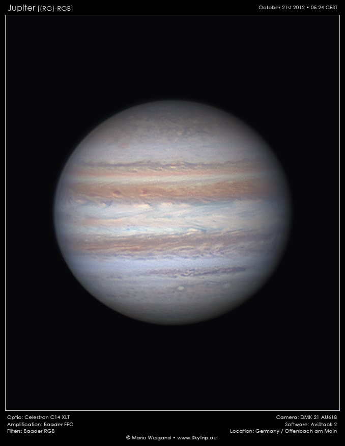 Jupiter mit weißen Ovalen