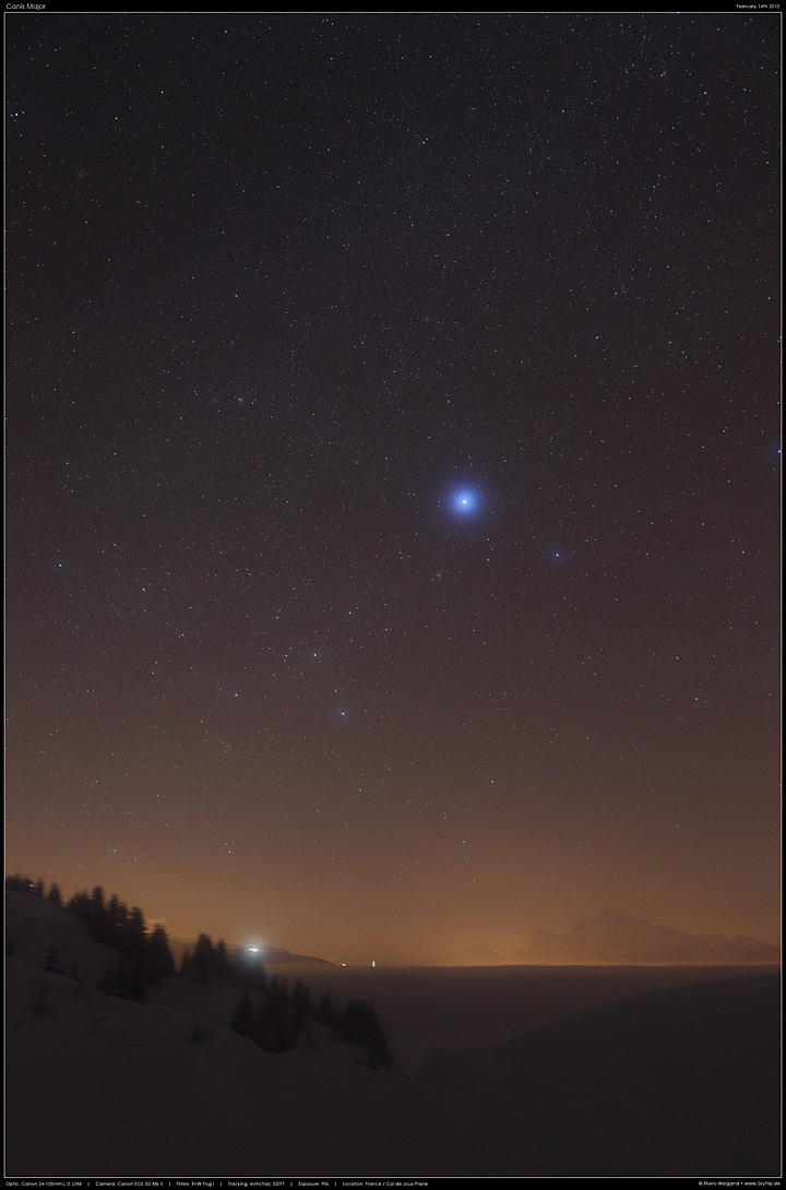 Das Sternbild Canis Major mit Sirius