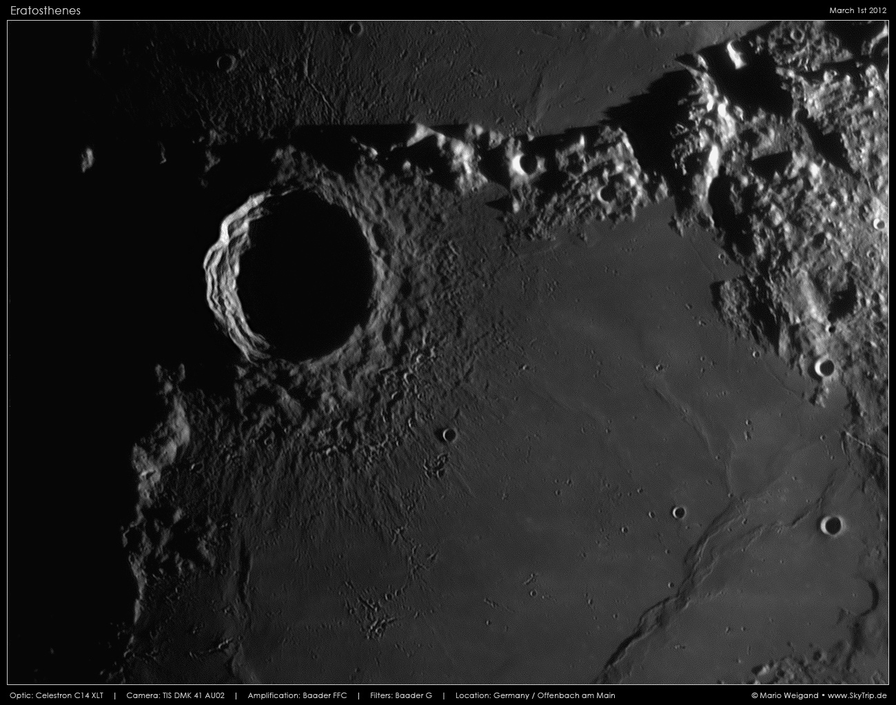 Mondfoto: Sdende der Apenninen: Eratosthenes