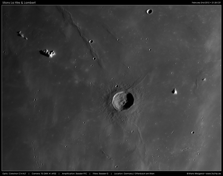 Mondfoto: Mons La Hire & Krater Lambert