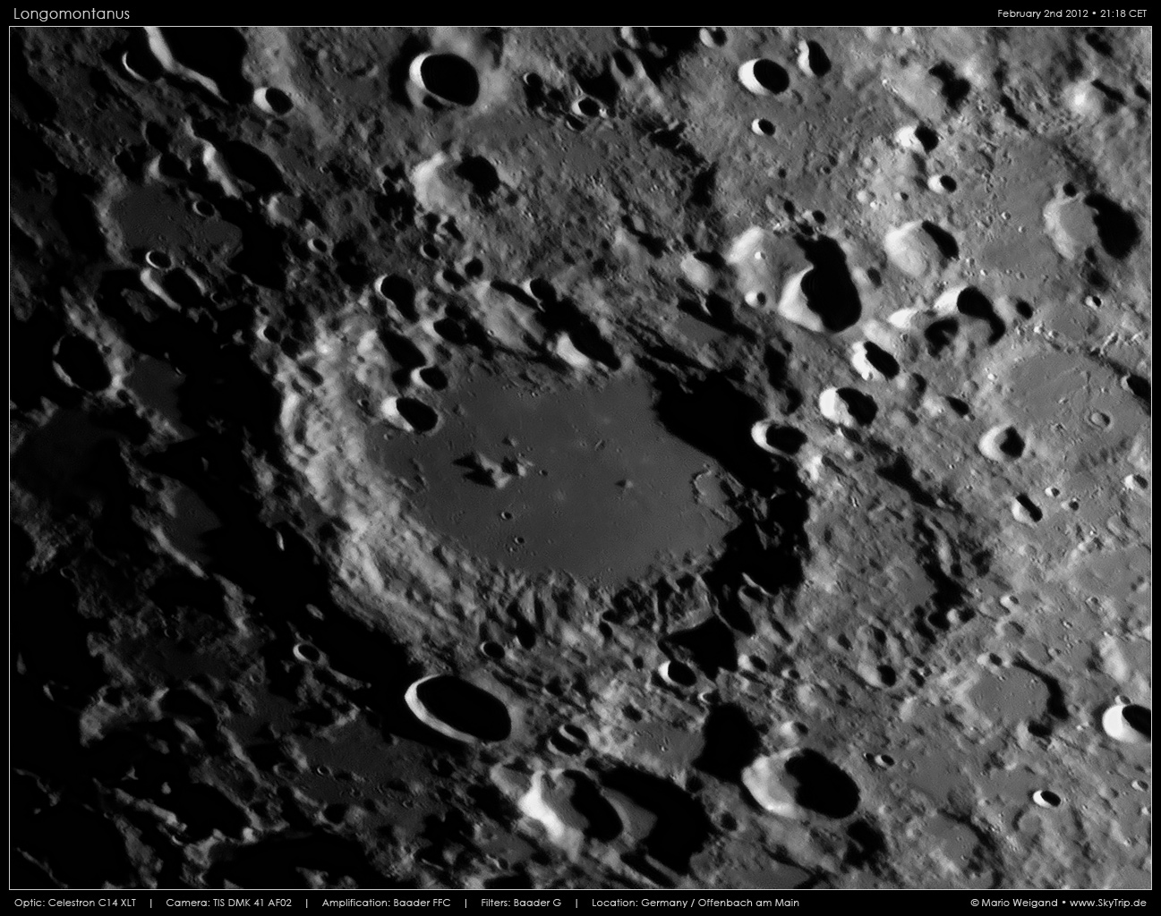 Mondfoto: Krater Longomontanus