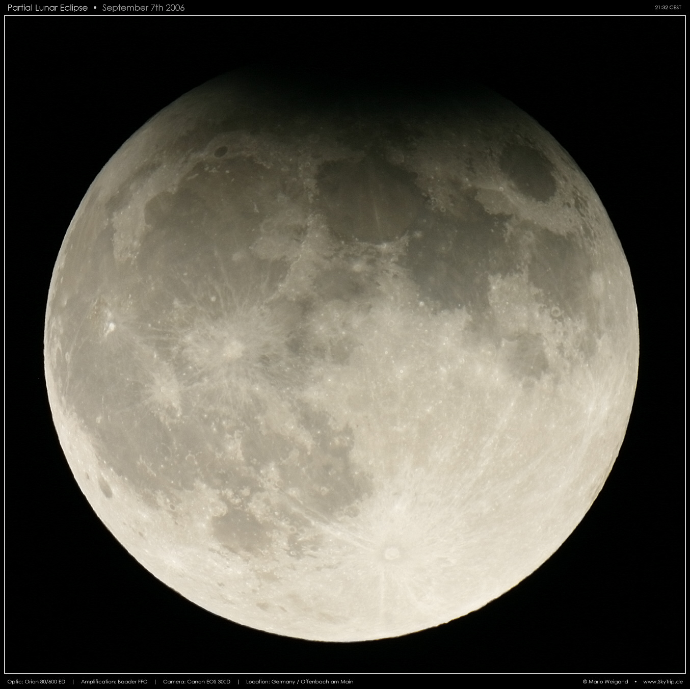 Die partielle Mondfinsternis vom 7. September 2006