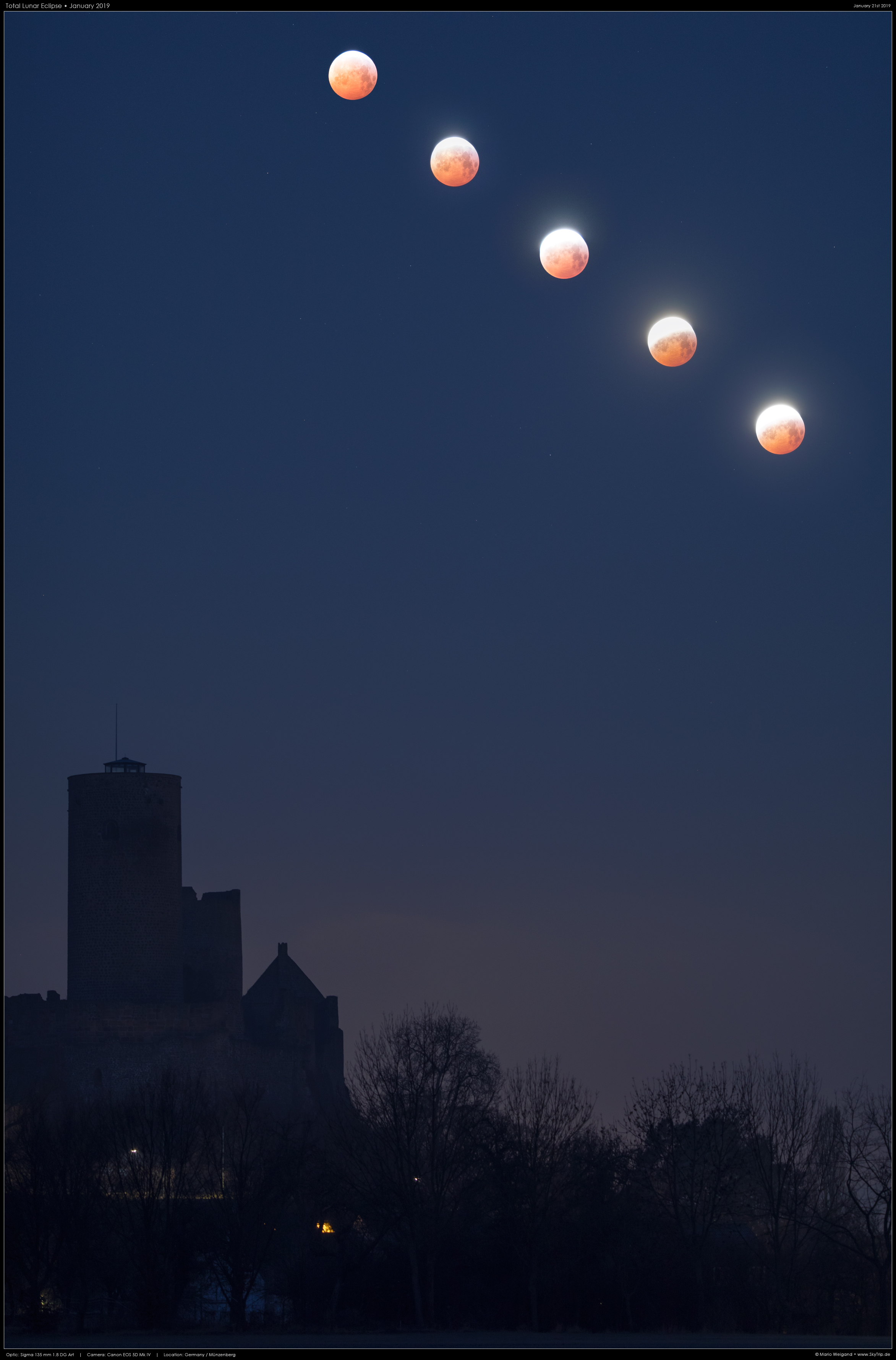 Totale Mondfinsternis ber Burg Mnzenberg IV