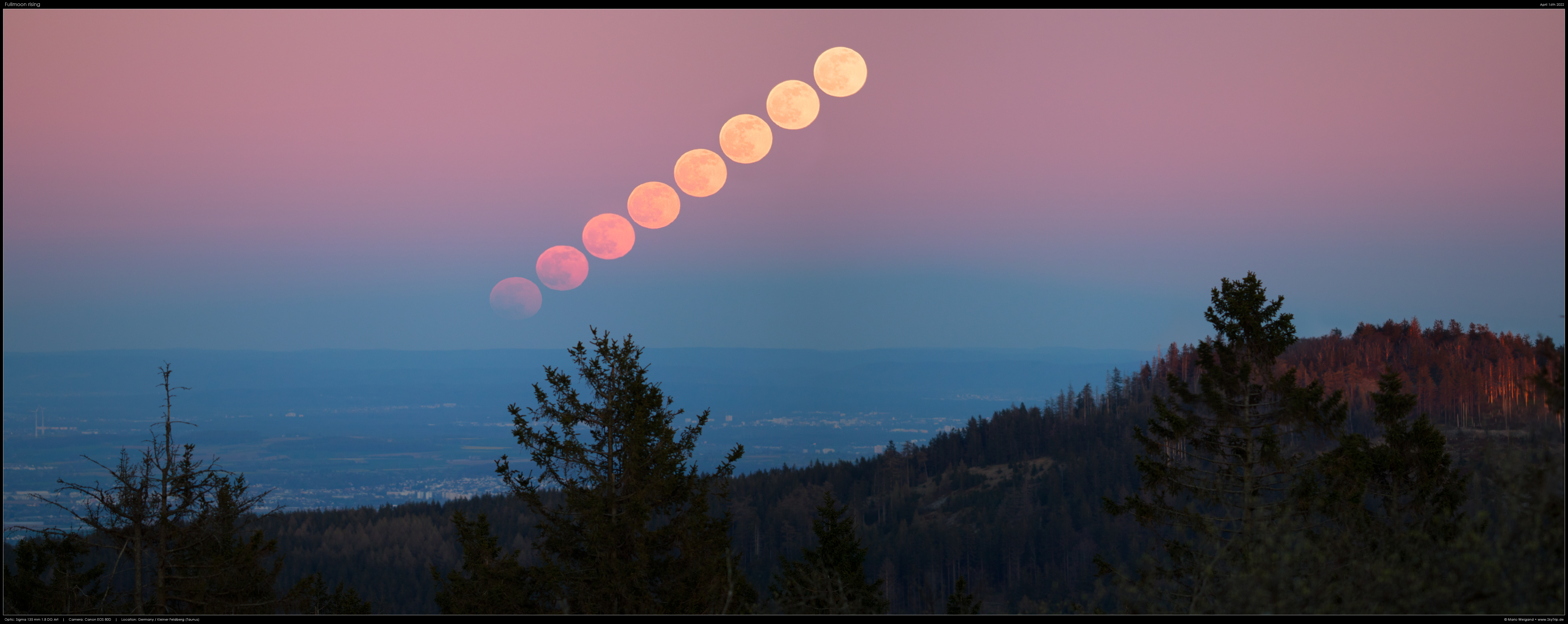 Mondaufgang vom kleinen Feldberg im Taunus