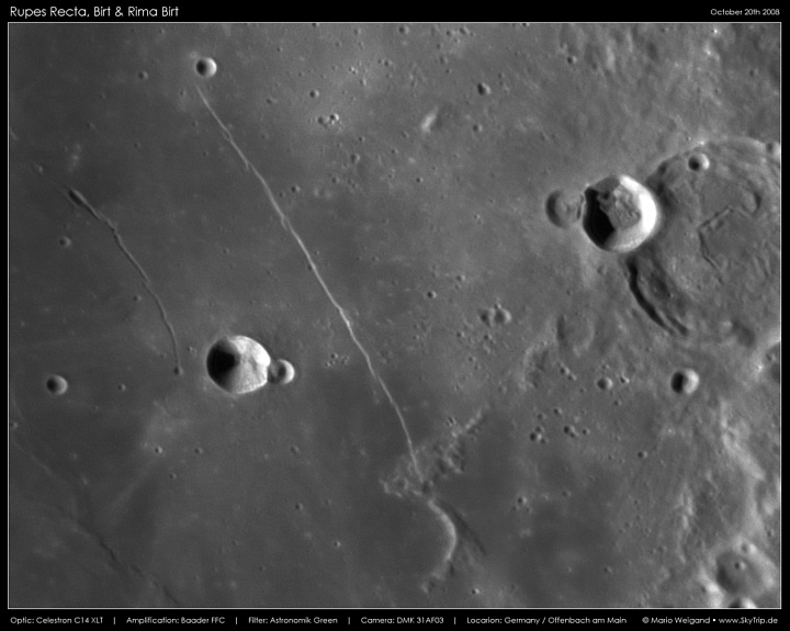 Mondfoto: Rupes Recta, Birt & Rima Birt