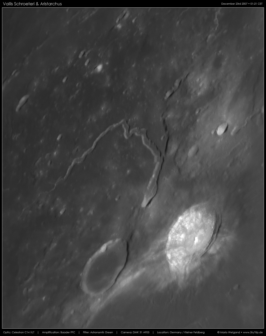 Mondfoto: Aristarchus & Vallis Schroeteri