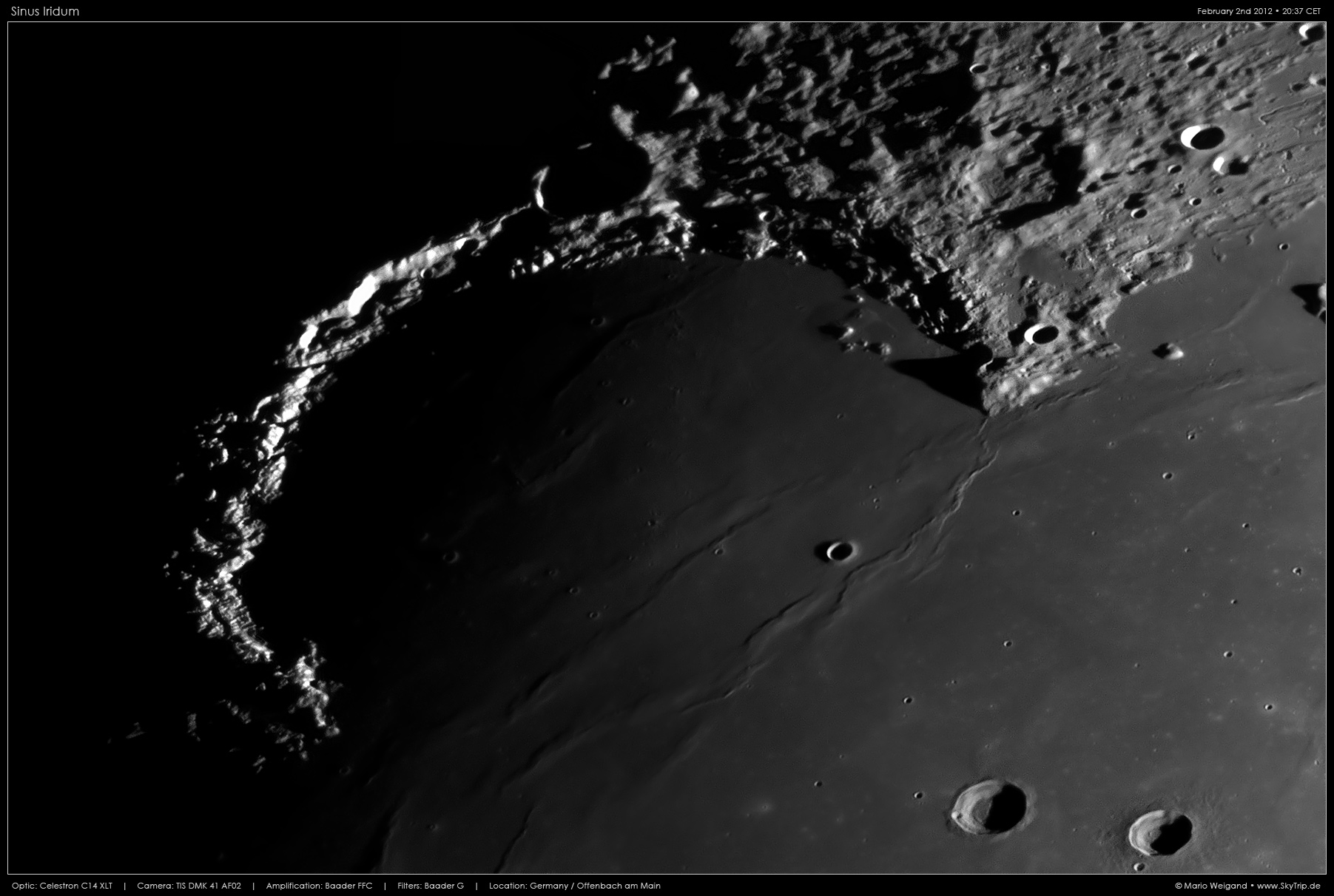 Mondfoto: Sinus Iridum