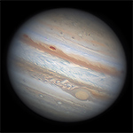 Planet Jupiter mit seinen Wolkenbndern und dem Groen Roten Fleck