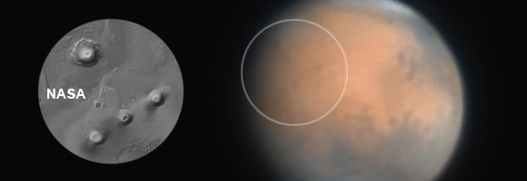 Die Schatten der Tharsis-Vulkane. Die Schatten der Tharsis-Vulkane.
