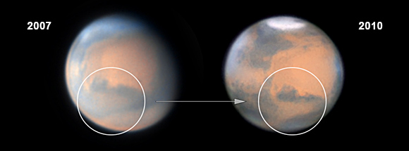Mars: Albedoveränderungen südlich von Sinus Sabaeus Mars: Albedoveränderungen südlich von Sinus Sabaeus
