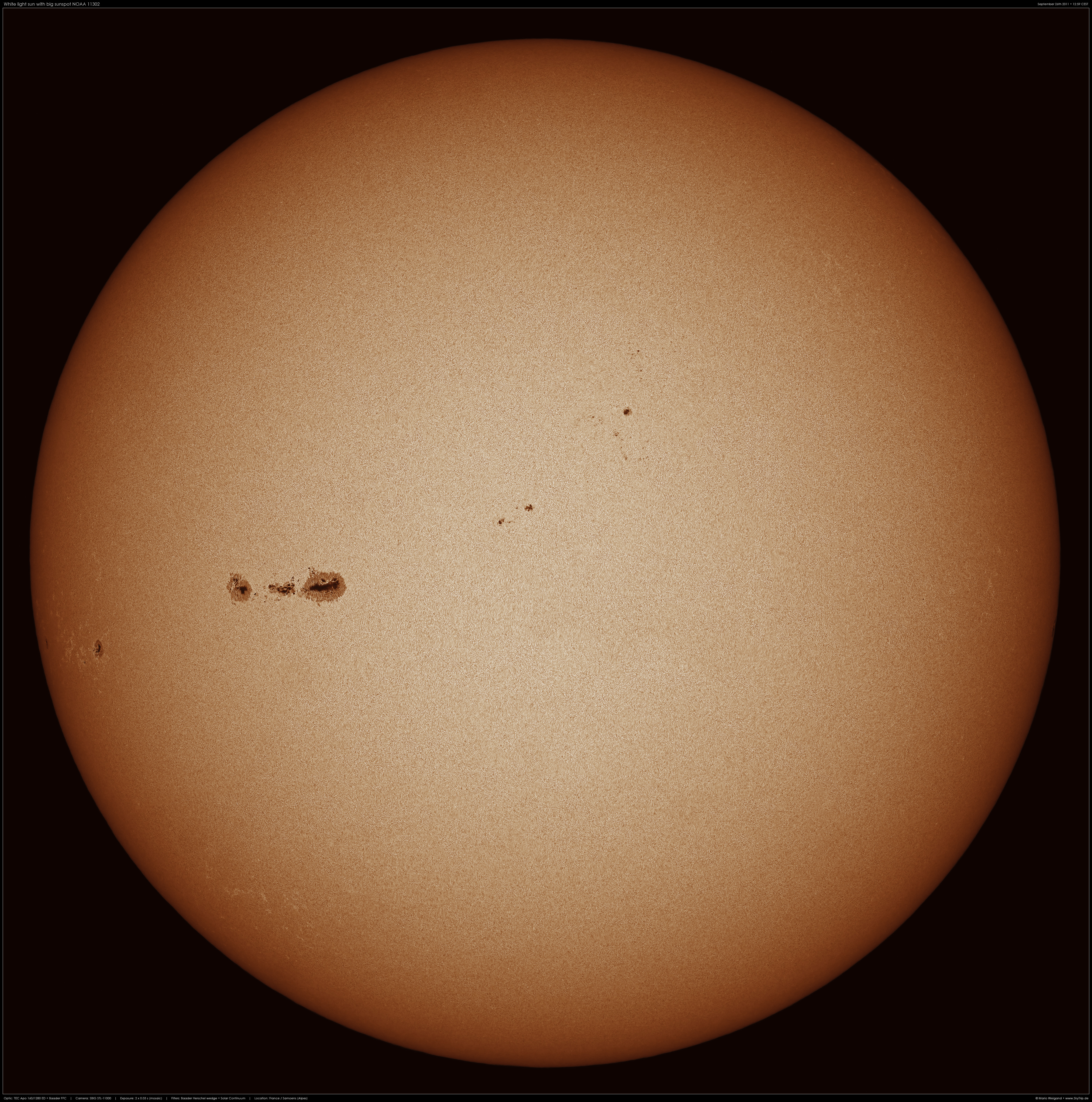 Sonne mit der großen Fleckengruppe NOAA 11302