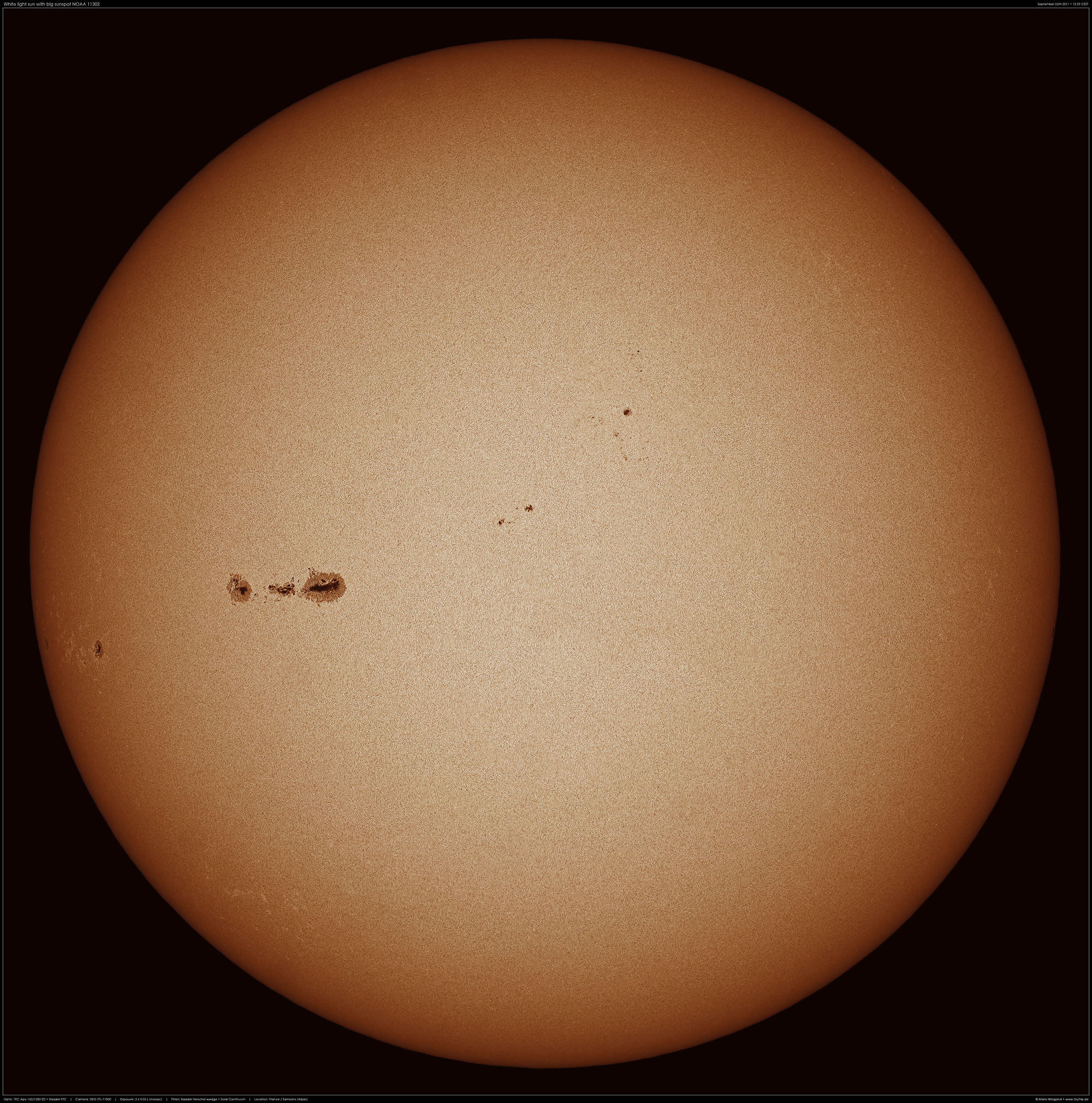 Sonne mit der groen Fleckengruppe NOAA 11302