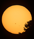 Großer Sonnenfleck NOAA 12786 bei Sonnenuntergang